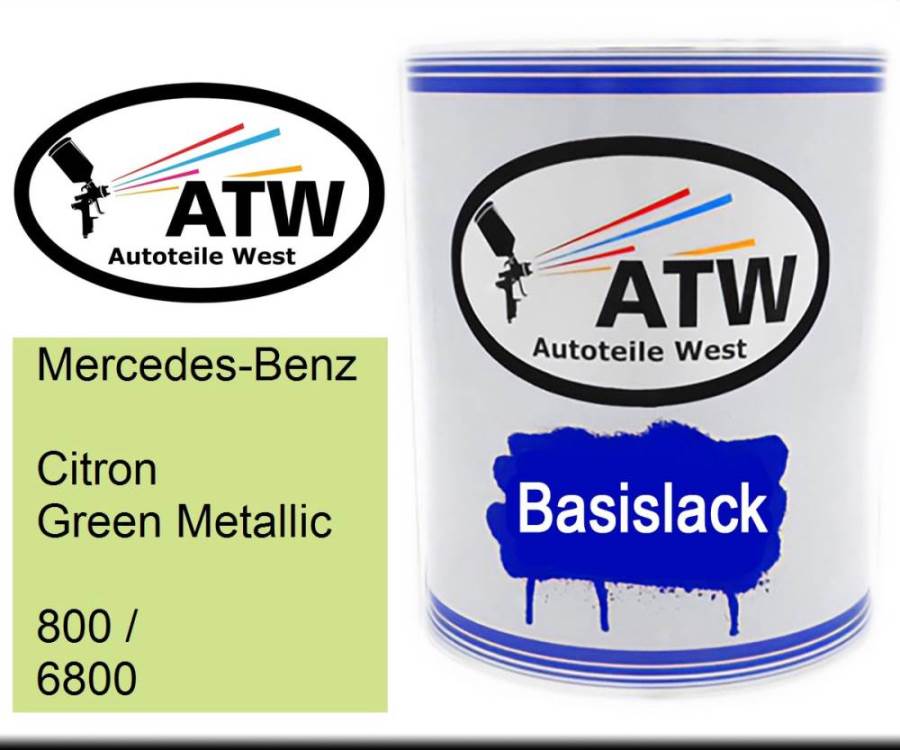 Mercedes-Benz, Citron Green Metallic, 800 / 6800: 1L Lackdose, von ATW Autoteile West.